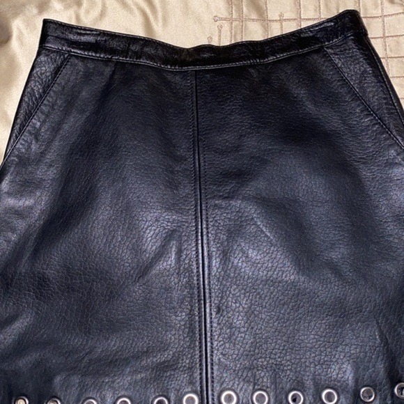 H&M Black Mini Genuine Leather Skirt. Condition is NWOT premium quality limited - Picture 10 of 13